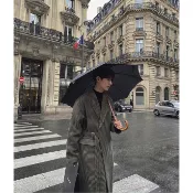 【 Gshop.】千鳥格子毛呢大衣男韓版寬鬆中長款呢子風衣秋冬加厚外套
