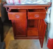 【銓芳家具】花梨木3.6尺神明桌(附玻璃) 109*59*108cm 翹頭神明桌 翹頭案桌 拉板神桌櫃 神桌 供桌 佛桌