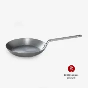(店+)瑞典主廚秘密｜24CM碳鋼平底鍋(瑞典設計/適用電磁爐、IH爐/防熱鍋柄)