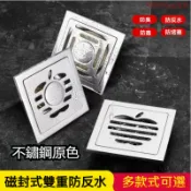 不鏽鋼本色防臭落水頭 銅自封地漏 雙排地板落水頭不鏽鋼6厘地漏 浴室陽台洗衣機雙用地漏 原色不鏽鋼集水槽 現代風地漏