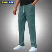 OWLLADE 男式慢跑運動褲慢跑褲寬鬆運動服男褲海軍藍色可伸縮 E05 2T