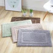 【G+ 居家】加厚記憶綿毛絨彈力吸水地墊40x60cm-回型(止滑墊/防滑墊/衛浴墊/玄關墊)