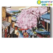 (店+)【Manto】台灣製DIY數字油畫-京都櫻花季|超取專用大小