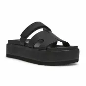 【steve madden】皮革厚底H拖鞋 BIGMISSLE(黑色)