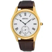 【SEIKO 精工】CS 城市簡約小秒盤咖啡皮帶男錶-39mm(SRK050P1/6G28-01A0G)父親節 禮物 推薦