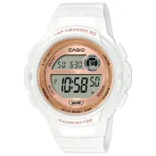 大高雄鐘錶城 CASIO 卡西歐 運動有感跑步記憶功能 LED照明休閒錶-白X玫瑰金框(LWS-1200H-7A2V)/40.5mm｜樂天領券現折★全館特惠中★指定刷卡回饋10%