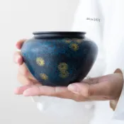 優選好物🔥大漆老鐵茶洗小號家用茶渣缸廢水缸高檔復古建水茶盂功夫茶具配件6.②③
