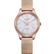 CITIZEN 星辰 亞洲限定 Hebe田馥甄廣告款 光動能時尚米蘭帶女錶-32mm EM0508-80Y