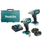 (店+)【MAKITA 牧田】18V雙機組 DLX2461 DTD156Z起子機+DTW190Z套筒板手 DTW190 電動螺絲起子機 中崙五金