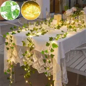 戶外防水常春藤藤蔓LED燈串 12米100燈泡 適用於露營 花園 庭院 婚禮 派對裝飾
