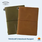TRAVELER'S COMPANY 護照尺寸筆記本入門組/牛皮封面/空白內頁64頁/棉布袋