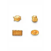 億達亨珠寶銀樓-『隔日到貨』9999純金金豆 蘋果 星星 小元寶 愛心 招財貓 金塊 鯉魚 0.03-0.04錢