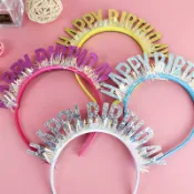 【現貨】生日頭箍髮卡 Happybirthday髮箍 生日快樂髮箍 亮粉髮箍 烘焙配件 蛋糕裝飾