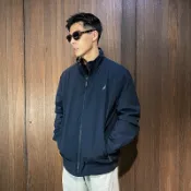 美國百分百【全新真品】NAUTICA 鋪棉外套 男款 帆船牌 V022459 保暖 防寒 立領 外套 深藍 CK86