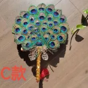 【可開統編】孔雀羽毛圓扇子絨毛錶演舞蹈扇劇組拍攝道具錶演大扇子