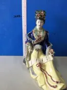 石灣陶美女公擺飾
