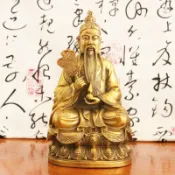 協貿國際日用品生活3館 純黃銅太上老君神像家用供奉太清道德天尊老子銅像大號道教祖師