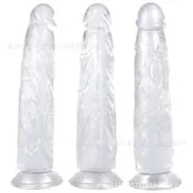 PVC模擬陽具 透明無蛋自慰棒 軟肉逼真女用自慰器 男同拉拉肛塞 dildo