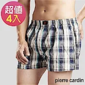 Pierre Cardin 皮爾卡登 精梳棉色織五片式平口褲(4件組)