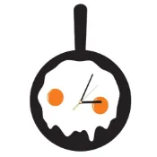 (店+)Colors日系質感居家元氣早餐 荷包蛋 WD-115 時鐘壁貼 無痕壁貼 廚房壁貼 38×55cm 無毒 無痕 防火 防水(附時鐘&電池)