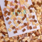 七七創意diy 超迷你九塊巧克力（一包20入隨機出貨） 樹酯配件/奶油膠配件/食玩