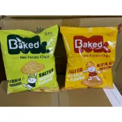 ~省錢叔叔~盛香珍 華元 Mr Baked 迷你烘烤洋芋片 鹹蛋黃風味 海苔鹽風味 烘烤過的洋芋片 薯片 零食 80g