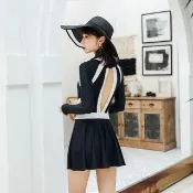 【AS 梨卡】連身泳裝 兩件式 短袖泳裝 長袖泳衣 小胸泳衣 保守泳裝 度假泳裝 時尚泳裝 CR974