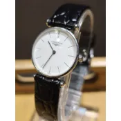 二手 實品在台北 瑞士嘉嵐Longines嘉嵐圓形超薄 皮帶石英女錶L4.135.4
