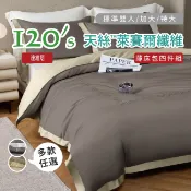 棉花糖屋-Tencel 頂級120支天絲【達維塔】 萊賽爾纖維 雙人/加大/特大薄床包舖棉兩用被四件式床包組