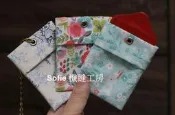 Sofie 機縫工房【花叢小兔 伯爵茶花 藍色小樹葉】分層符袋 平安符袋 香火袋 項鍊符袋 保身符袋 悠遊卡套 手工手作