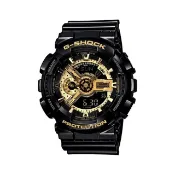 CASIO 卡西歐  G-SHOCK系列 經典黑金重機雙顯電子錶 (黑/金 GA-110GB-1A)