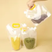 隔日到貨💡五穀雜糧收納 包裝袋 大米 小麥 豆子 食品防潮 便攜手提 五穀雜糧密封袋 分裝袋 透明雜糧收納袋