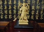 【靜福緣】莊嚴神像 台灣製『伽藍菩薩』總高11.6cm 金剛砂冷陶陶土武財神 關雲長關公恩主公關聖帝君
