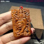騰達百貨 快速出貨 【現貨可開發票】【如奕】。棗木財神正壹玄壇趙公明元帥吊墜掛件車掛