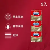 【Durex 杜蕾斯】超薄裝衛生套/保險套3盒(共9入)