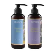 【草本24】Herb24 忍冬柔順光澤洗護組 - 洗髮精、護髮乳各500ml(染燙受損髮質、活化頭皮、密集修護髮絲)