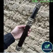 【桃園出龍泉劍黃銅黑檀劍花夾鍛覆土燒刃唐劍藏未刃