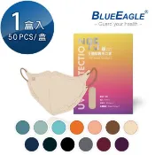 【HOTAI購】【藍鷹牌】N95立體型成人醫用口罩 多色系列 50片x1盒 #醫療級/台灣製