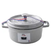 (店+)史大伯 圓形鑄鐵鍋 24cm 3.7L 松露白 法國製 平輸品{電磁爐 IH爐}湯鍋 燉鍋 炒鍋