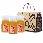 【彩花蜜】台灣荔枝蜂蜜專利擠壓瓶350gX3入