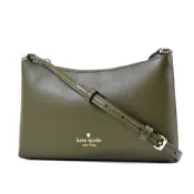 KATE SPADE Sadie 防刮十字紋拉鍊斜背包-海藻綠