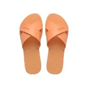 【havaianas 哈瓦仕】拖鞋 女鞋 涼鞋 復古 羅馬 交叉鞋帶 Aqua 莫蘭迪粉橘 4148806-0027W (哈瓦士)