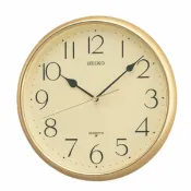 大高雄鐘錶城 seiko SK037 精工鐘 (QXA001G) 金色外框清新數字標準鐘/28*3.9cm｜樂天領券現折★全館特惠中★指定刷卡回饋10%