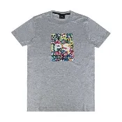 【Paul Smith】Paul Smith 縮寫白字LOGO方框塗鴉設計純棉短袖T恤(男款/灰x多色)