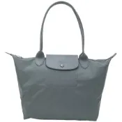 LONGCHAMP Le pliage One 中型 長提把肩背摺疊純色水餃包(M/烟灰色)