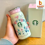 波波折扣社 【高顏值便攜】星巴克保溫杯 水杯 保溫杯 咖啡杯 隨行杯 不鏽鋼材質 可愛小奶瓶設計 春日花系列 2025新款 女生禮物