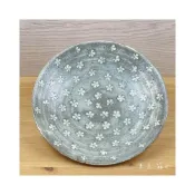 (店+)【美濃燒】日本製 手工美濃燒 花三島散花26cm大盤 大圓盤 日本食器 日本花盤 六魯盤