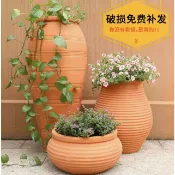 陶甕 陶土甕 陶盆 陶瓷缸 花盆 紅陶花盆 戶外景觀紅陶盆庭院盆栽花盆大號陶瓷花瓶紅陶粗陶無釉土陶罐