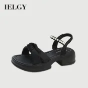 IELGY 涼鞋 2026 新款女式夏季平底珍珠花朵沙灘羅馬