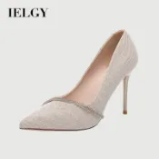 IELGY 女式韓式伴娘尖頭水鑽高跟鞋